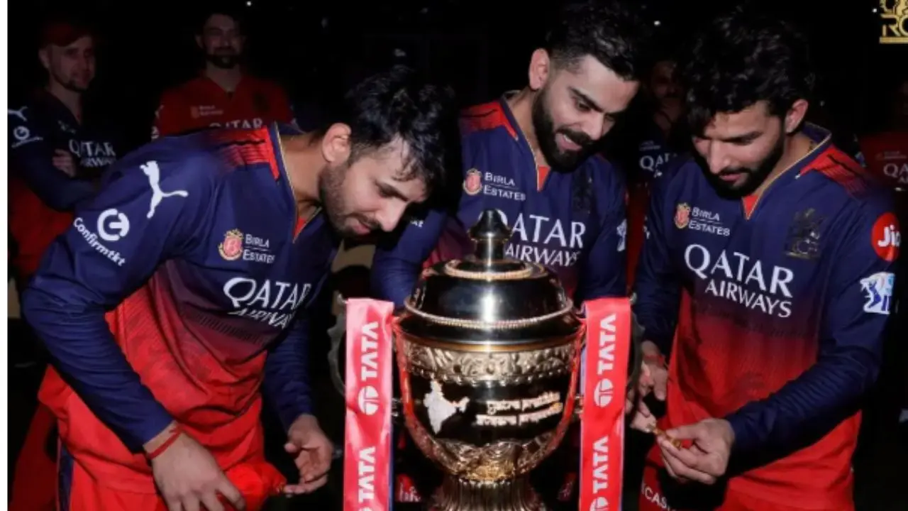 IPL 2026: Vinay Kumar backs RCB to defend title and win back-to-back trophies RCB players with the trophy (Pic: X/RCB)